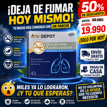 SmokeFree™ Parches naturales para dejar de fumar Sin ansiedad. Sin recaídas. Sin esfuerzo.