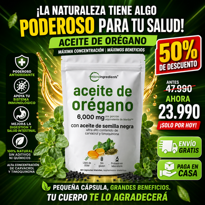 OregaShield™ —  Defensa inmunológica · Apoyo antifúngico · Limpieza intestinal y respiratoria