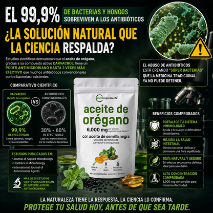 OregaShield™ —  Defensa inmunológica · Apoyo antifúngico · Limpieza intestinal y respiratoria