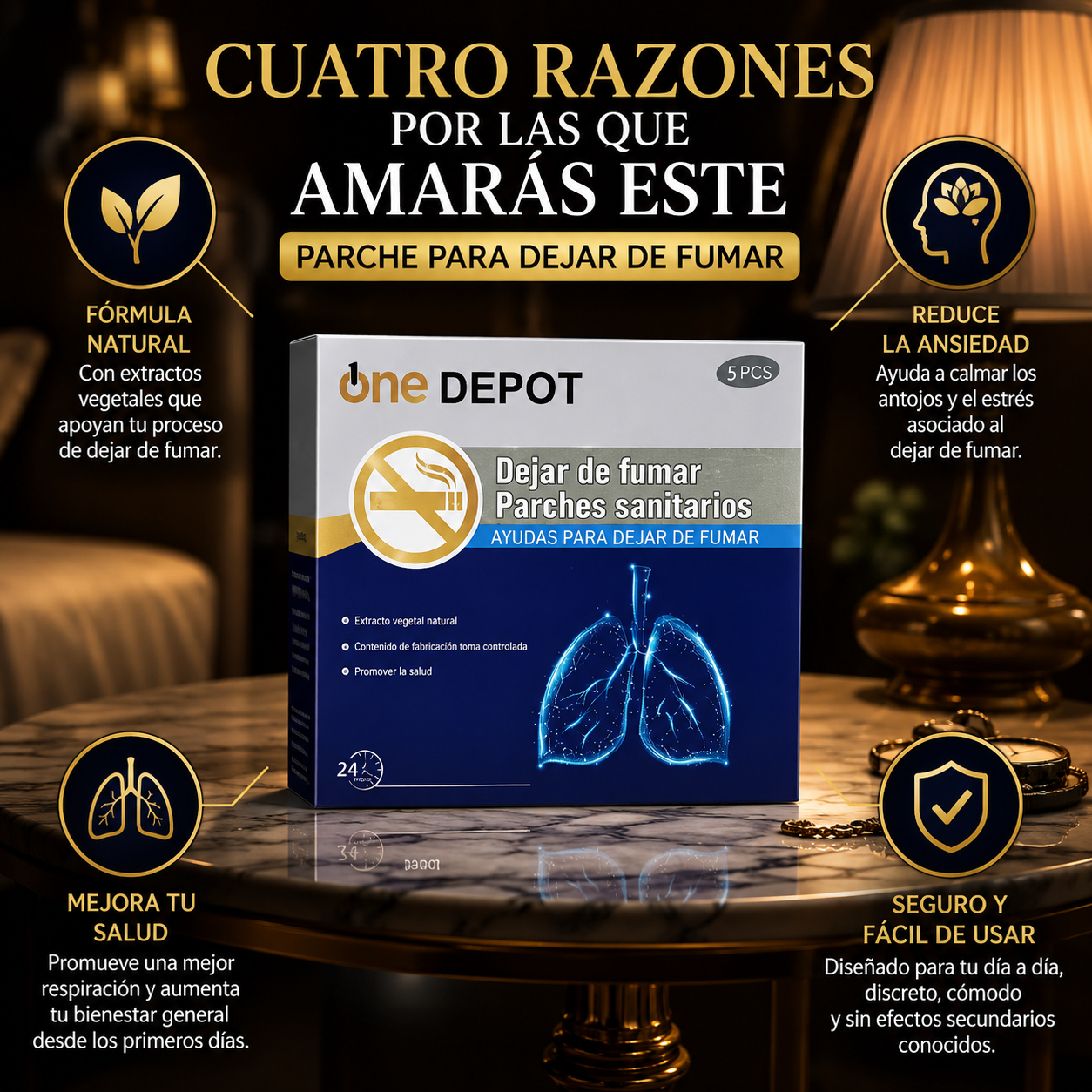 SmokeFree™ Parches naturales para dejar de fumar Sin ansiedad. Sin recaídas. Sin esfuerzo.