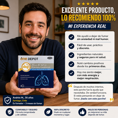 SmokeFree™ Parches naturales para dejar de fumar Sin ansiedad. Sin recaídas. Sin esfuerzo.
