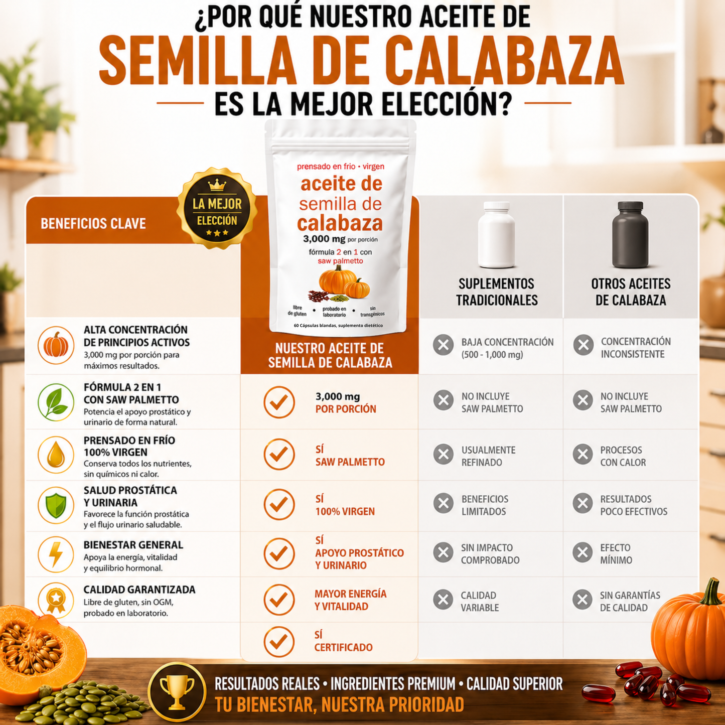 PumpVital™ — Protector prostático · Equilibrio hormonal · Apoyo al flujo urinario