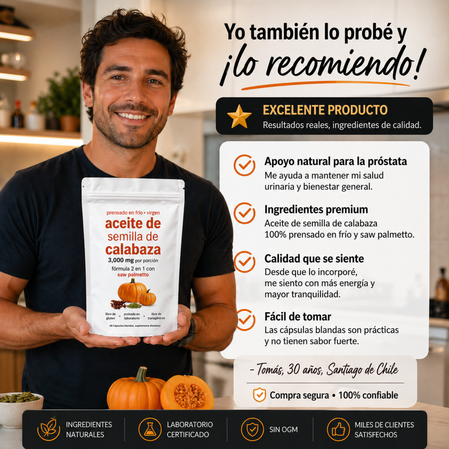 PumpVital™ — Protector prostático · Equilibrio hormonal · Apoyo al flujo urinario